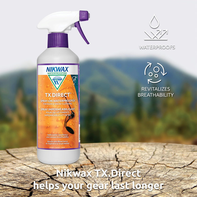 Nikwax TX.Direct Spray-On Waterproofing, 500ml, High Performance Waterproofing Renewal Treatment Restores DWR Water Repellency in Jackets, Outerwear, Rain, Ski and Snow Gear 16.9 Fl Oz (Pack of 1) - BeesActive Australia