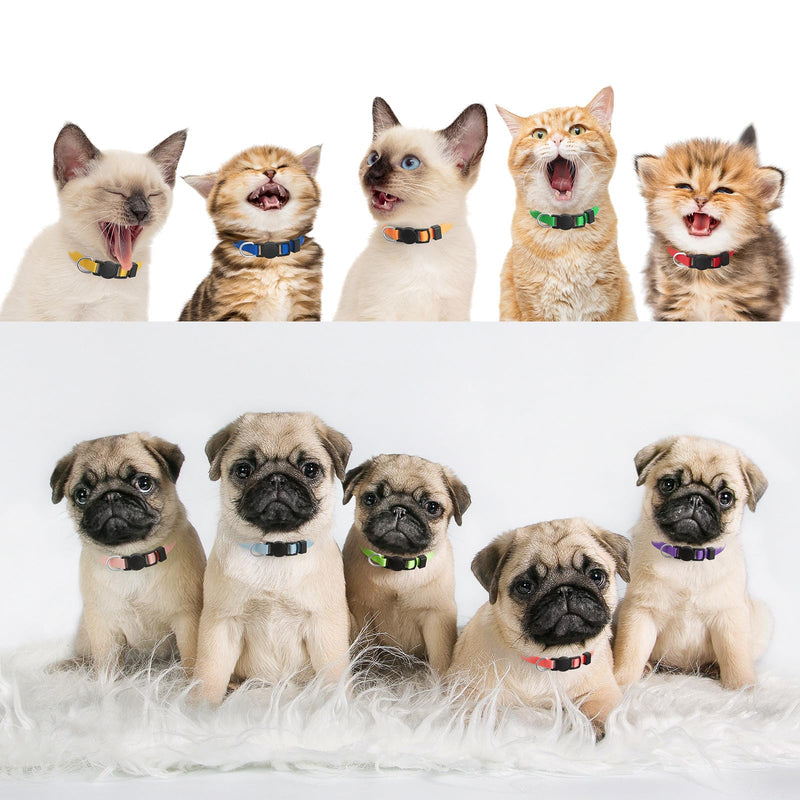 18 Pcs Breakaway Pet Collars,Safety Buckle for Puppy Collars and Kitten Collar,Nylon,Mixed Colors,Adjustable,Ideal for Girl Boy Pet Supplies,Stuff,Accessories(M) M(9''-12'') - BeesActive Australia
