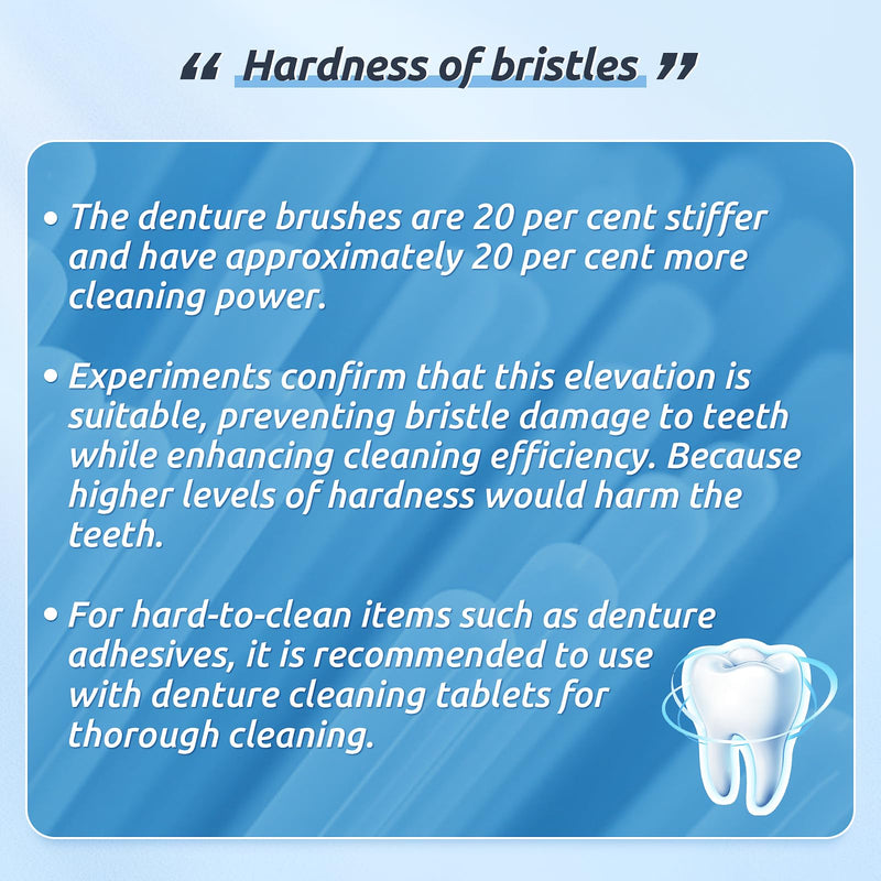 Hard Denture Cleaning Brush Toothbrush with Double Bristle Heads (4 Pcs) Heavy Duty, Multi-Layered Bristles, Portable Design,Ergonomic Anti-Slip Handle,Perfect for Deep Cleaning Care Color 1 - BeesActive Australia