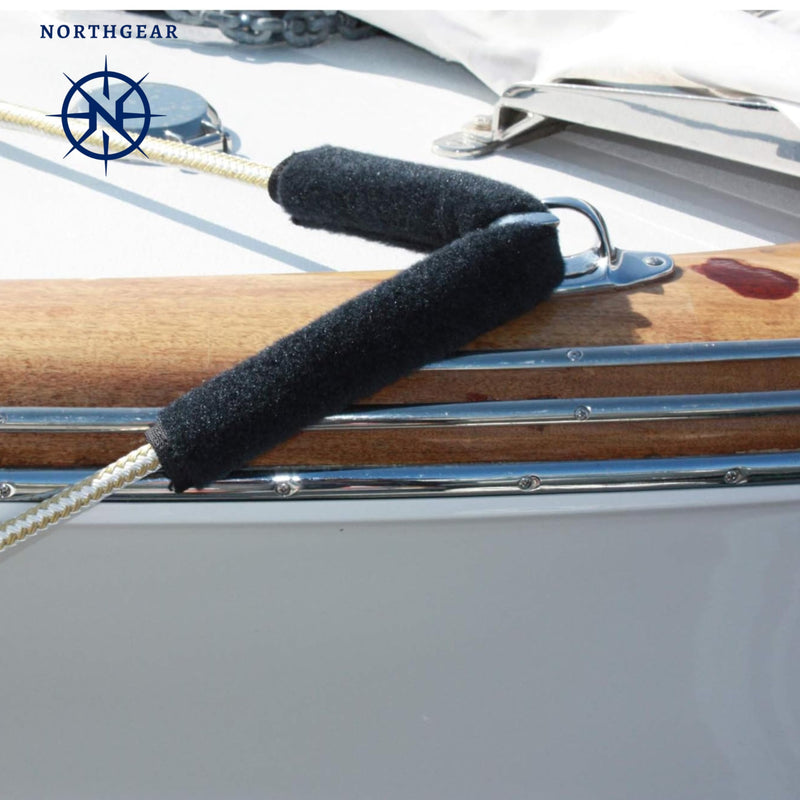 Dock Line Chafe Guards,Size 24" and 47" Inche Length (2 Pack) - Ultra-Strong Removable Chafing Guard, UV Resistant, Eliminates Boat Line Squeaking and Protects Your Boat Finish Black 24" - BeesActive Australia