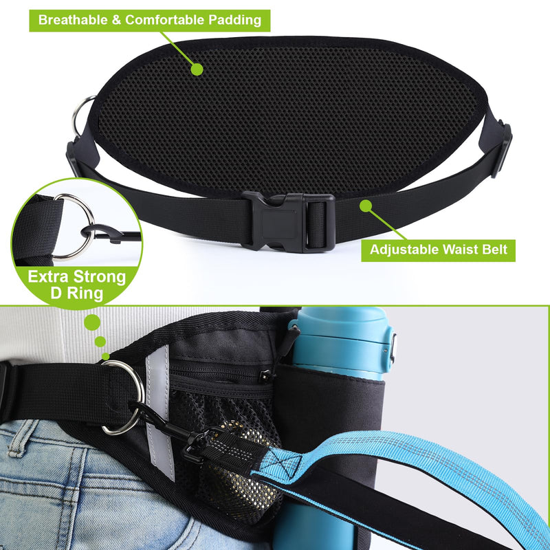 Hands Free Dog Leash, Waist Leash for Dog Walking, Running, Jogging, Waist Leashes with Adjustable Belt, Medium & Large Dogs Running Leashes Hands Free, Dual Padded Handles and Durable Bungee(Blue) Blue For 1 Dog - BeesActive Australia
