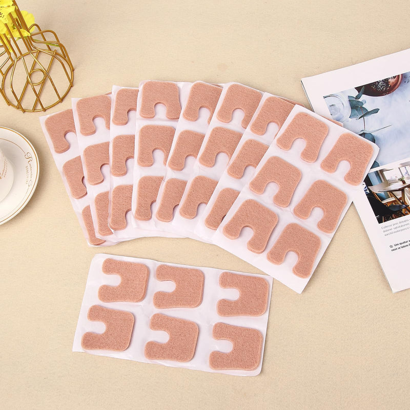 MoyRetty 60pcs U-Shaped Felt Callus Pads, Metatarsal Pads Self-Stick Cushions Protect Calluses from Rubbing on Shoes, Reduce Foot and Heel Pain