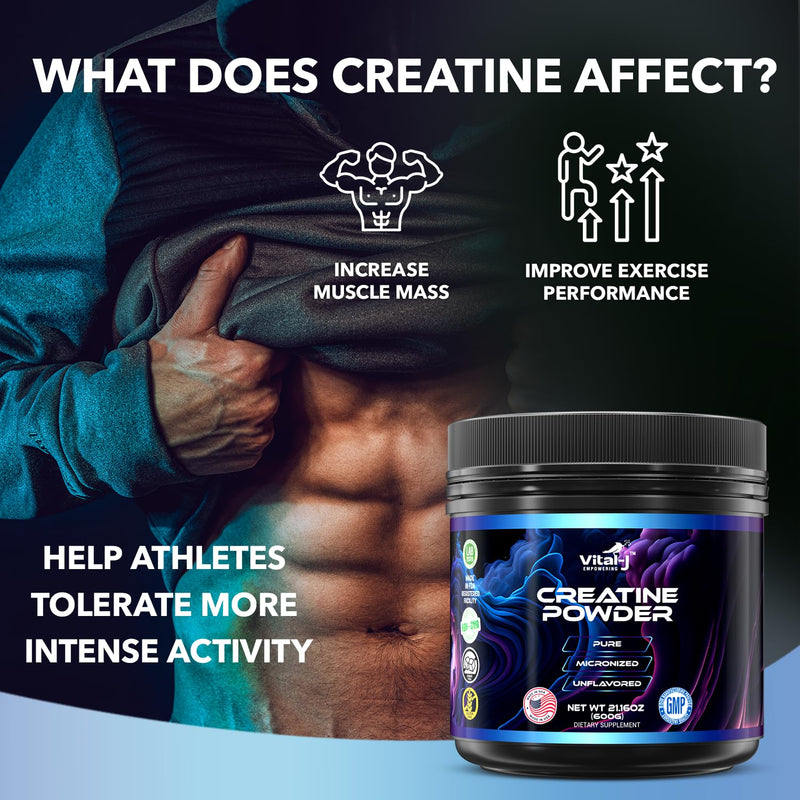 120 Servings Pure Micronized Creatine Monohydrate Powder, Amino Acid Powder - Support Muscles, Cellular Energy and Cognitive Function - Gluten-Free, Unisex, Keto 21.2 Oz