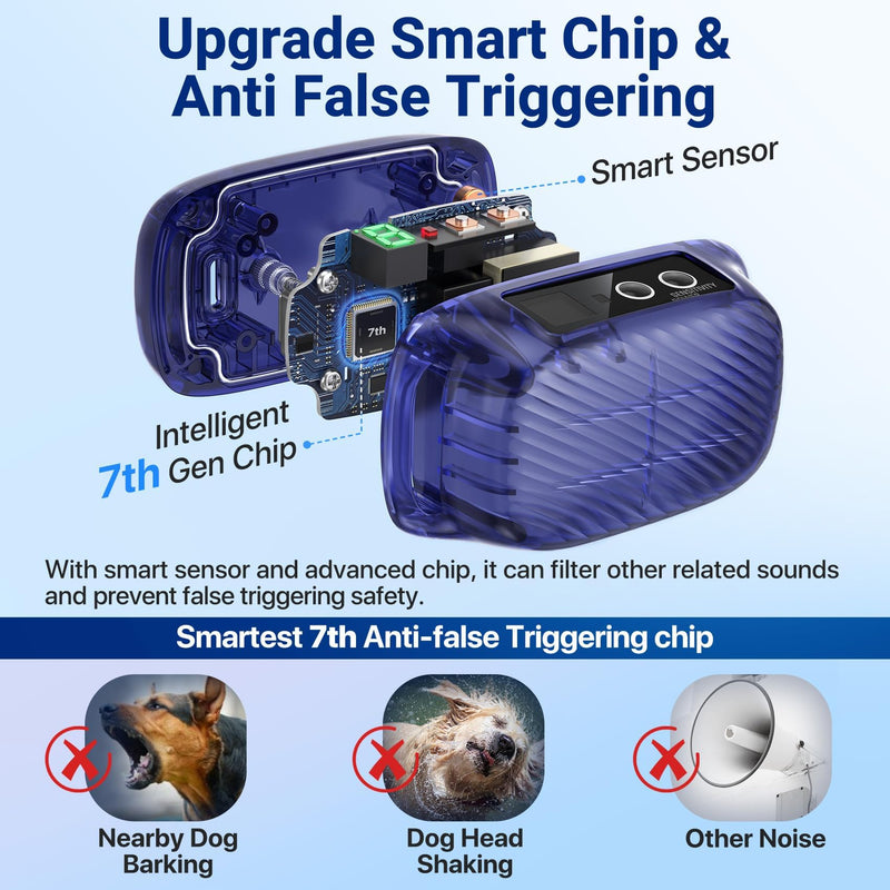 Dog Bark Collar, Automatic Barking Collar with Beep Vibration,Rechargeable Anti Bark Collar with Adjustable 8 Sensitivity,Smart Bark Training Collars for Large Medium Dogs(Midnight) Midnight - BeesActive Australia