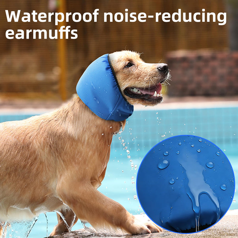 Pet Ear Protection Muffs for Dogs and Cats, Noise Reducing & Water Resistant Dog Ear Covers for Bathing and Calming (M) M