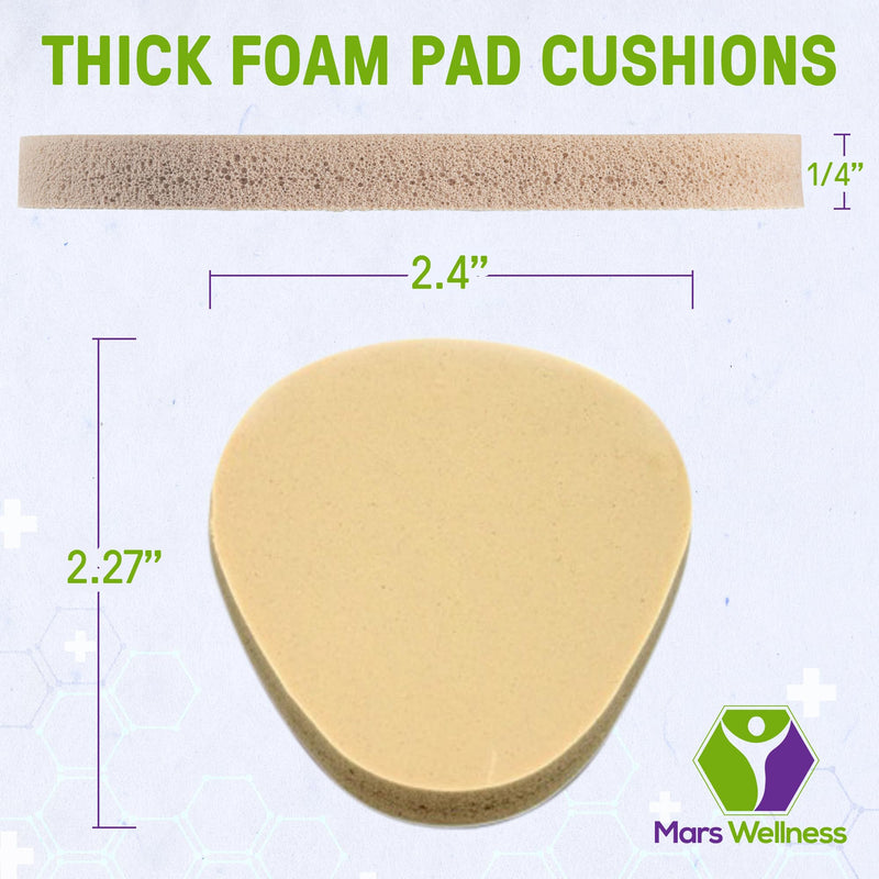 Metatarsal Firm Tan Foam Foot Pad - 1/4" Thick Foam Pad Cushions - 6 Pairs (12 Pieces) 2.25 Inch wide x 2.75 Inch long