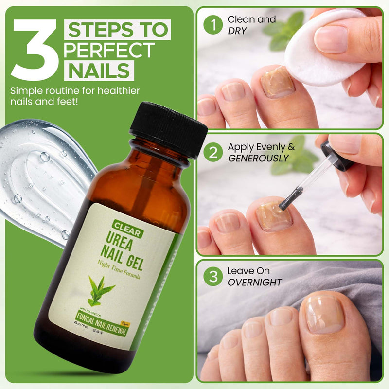 CLEAR Urea Nail Gel with Tea Tree Oil Made in USA – Night Time Formula -Softens, Hydrates & Repairs Nails –Urea Gel with Fast & Visible Results, Trusted by Health Professionals Green Tea Tree - BeesActive Australia