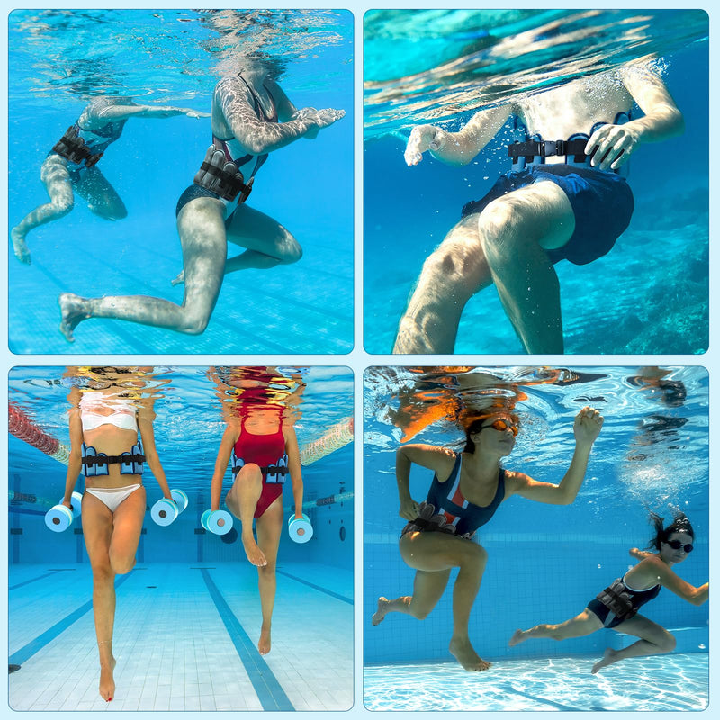 Sportneer Aqua Belt Water Aerobics Equipment: Swimming Belt Pool Exercise Equipment for Adults Aqua Float Belts with Adjustable Foam Blocks for Aquatic Fitness Training Low-Impact Workout Dark Blue Large
