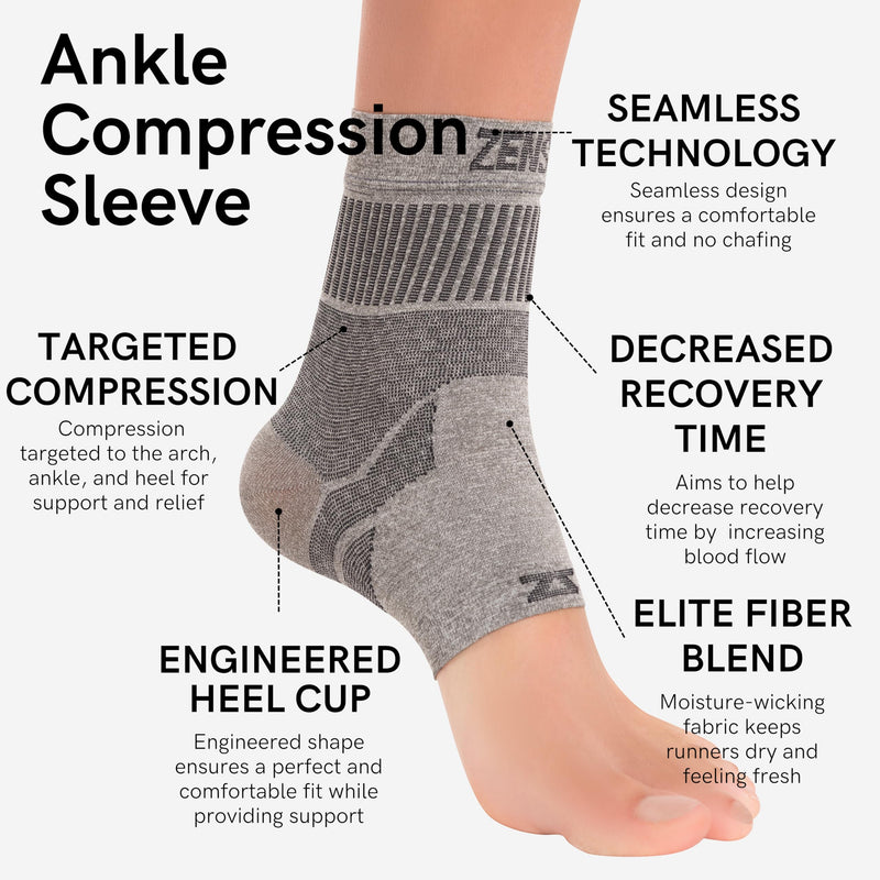 Zensah Ankle Support - Compression Ankle Brace - Running, Soccer, Sports - Ankle Sleeve Helps Sprains, Tendonitis, Pain Medium Beige - Pair