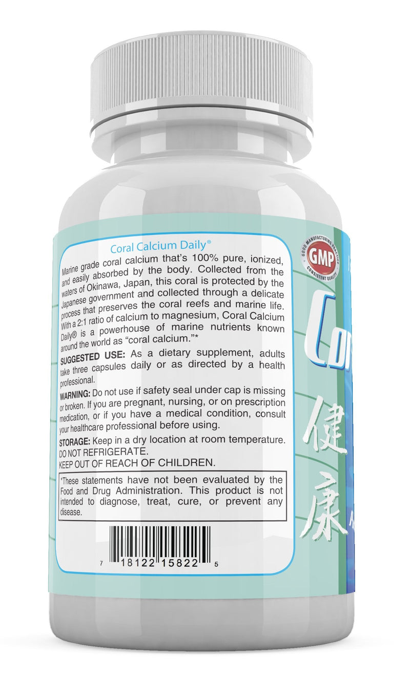 Daily Health - Pure Okinawa Coral Calcium - Marine-Grade Supplement with 72 Trace Minerals - 1475mg, 270 Vegetable Capsules (3 Month Supply) 3