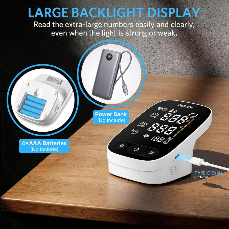 BESTEK Blood Pressure Monitor, Automatic Upper Arm BP Machine for Home Use 1 cuff