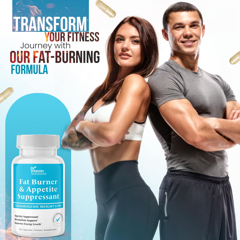 Fat Burner for Women & Men, Appetite Suppressant Weight Loss Pills Belly | Thermogenic Diet Pills, Metabolism Booster, Glucomannan, Green Tea Extract, 60 Capsules 2 Month Supply, Non-GMO, Made in USA 60 Count
