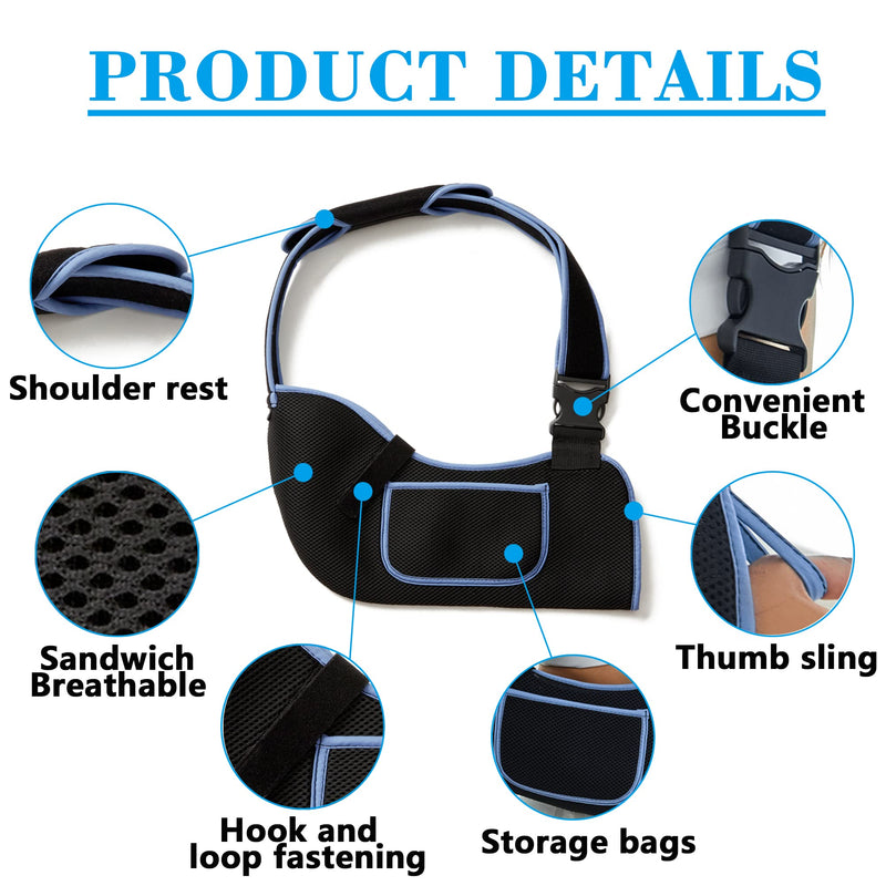 Arm Sling Shoulder Immobilizer - Rotator Cuff Support Brace - Comfortable Medical Sling for Shoulder Injury,Left and Right Arm,Men and Women,for Broken,Dislocated,Fracture,Strain (Medium) Medium - BeesActive Australia