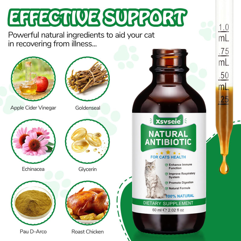 Natural Wellness Drops for Cats – Botanical Liquid Supplement with Prebiotics & Herbal Extracts | Supports Gut Flora, Skin & Coat Condition & Everyday Vitality | 60 ml