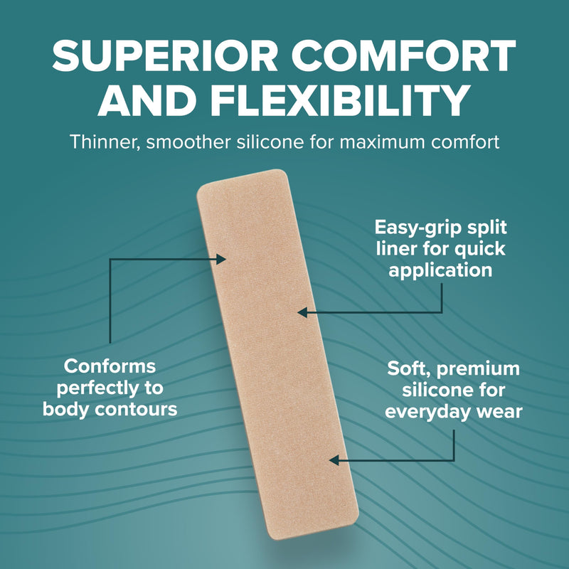 Epiderm Silicone Gel Scar Sheets - Premium-Grade Silicone Scar Sheets for Optimal Scar Care - Versatile, Flexible & Reusable - Ideal for C-Section, Tummy Tuck & Hysterectomy Scars - 1.4x6 in, Natural 1.4x6 Inch (Pack of 1) - BeesActive Australia