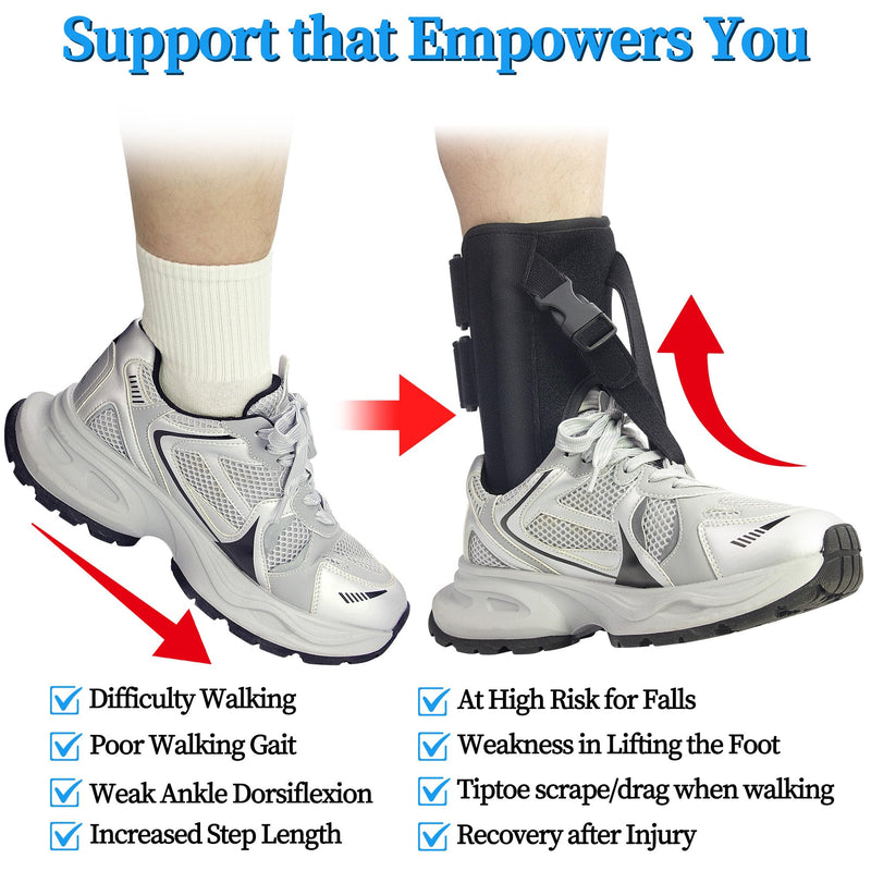 Hiball Afo Foot Drop Brace for Walking, Adjustable Drop Foot Brace with Shoes, Ankle Foot Orthosis for Men & Women, Improve Walking Gait, Prevent Falls and Injuries, Foot Up Splint for Ankle Support
