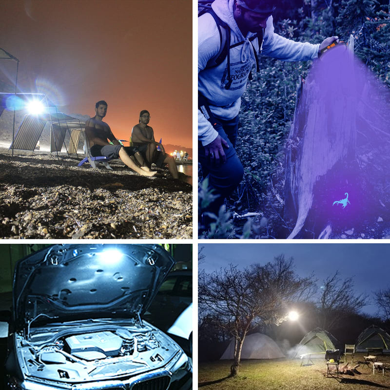 UV Flashlight Camping Light , IODOO 10000mAh 48 LED UV Floodlight 3000LM White Light Pet Urine Detector for Dog/Cat Urine, Dry Stains, Bed Bug 30w(Uv) - BeesActive Australia