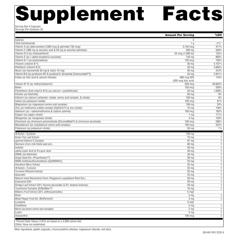 Source Naturals Life Force Multiple Iron Free Multivitamin - 120 Capsules | No Iron Bio-Aligned Formula® - Delivering 40+ Ingredients for Foundational Nutrition 120 Count (Pack of 1)