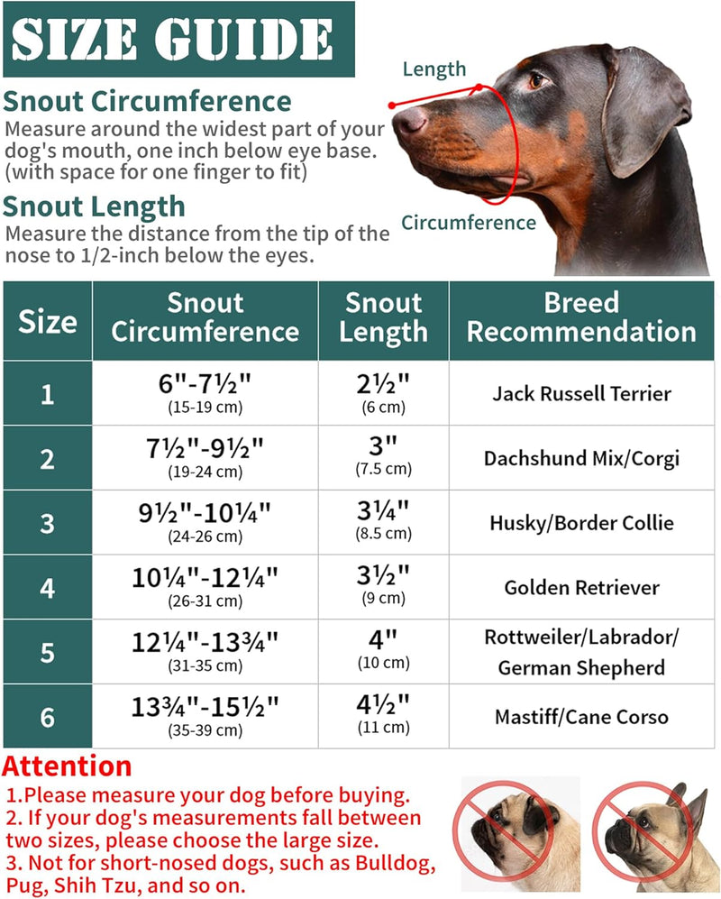 Dog Muzzle, Basket Muzzle Anti Biting Chewing, Sturdy Lightweight Muzzle Allows Panting Drinking, Cage Muzzle for Small Medium Large Dogs, Suitable for Grooming Trimming Training 4 (Snout 10½-12¼") Black - BeesActive Australia