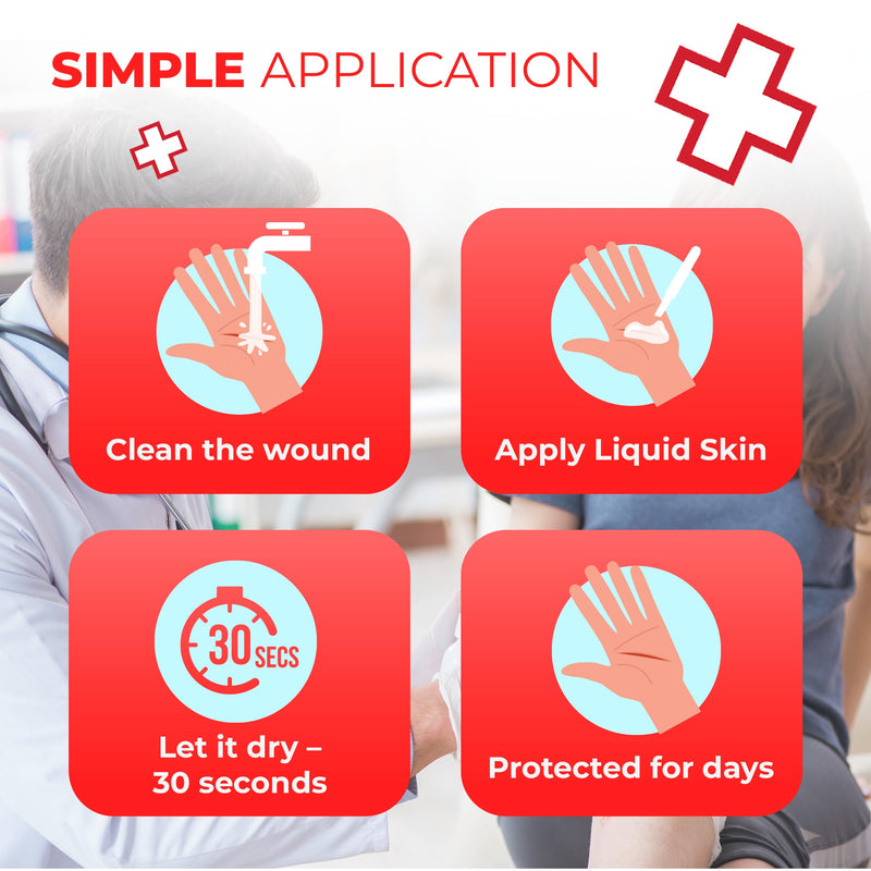 Liquid Bandage for Skin – Waterproof Skin Glue for Wound Closure, Flexible Liquid Barrier with Non-Sting Formula – Long-Lasting Liquid Bandage - 10 Count 10-Count
