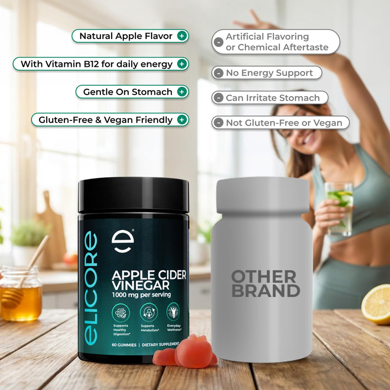 Premium Apple Cider Vinegar Gummies 1000mg – Fermented ACV Gummies for Belly Fat Metabolism* – Weight Management Booster, Digestion, & Heart Support* – with Beetroot and Vitamin B12 – 60 Count