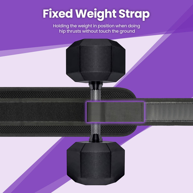 Hip Thrust Belt, Balency Hip Thrust Belt for Dumbbells Heavy, Booty Belt for Hip Thrust, Slip-Resistant Padding Hip Thrust Belt for Gym or Home Workouts, Hip Thrust Band for Dumbbell Kettlebell Plate Black