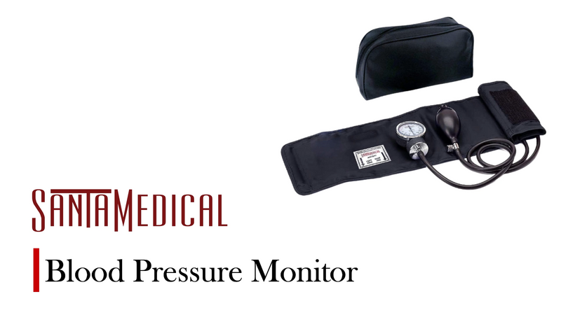 Santamedical Manual Blood Pressure Cuff - Adult Aneroid Sphygmomanometer Black Without Stethoscope