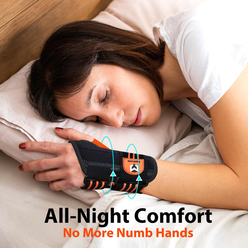 2 Pack Carpal Tunnel Wrist Brace, Adjustable Night Wrist Support with Wrist Splint, Breathable Hand Brace for Men Women, Pain Relief for Tendonitis, Arthritis, Typing, Right and Left Hand, Small Small（5-6"） - BeesActive Australia