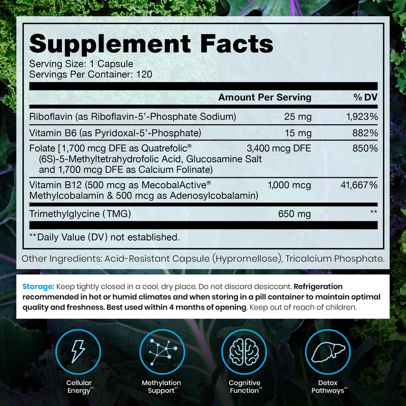 Pure Therapro Rx Methyl B Complete, Vitamin B Complex, 120 Capsules | Includes Folate & B12, Vitamin B6, Riboflavin & TMG, For Men & Women, Made in USA, 120 Servings 120 Count (Pack of 1)