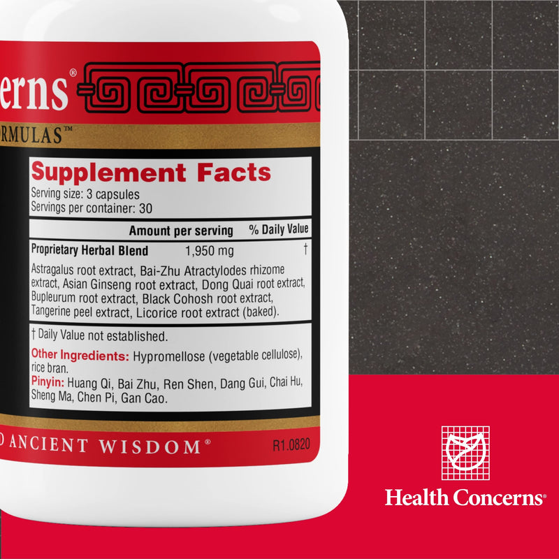 Health Concerns Raise Qi – Energy & Immune System Support – Bu Zhong Yi Qi Wan Formula – Astragalus, Ginseng & Dong Quai Herbal Supplement for Weakness, Digestion & Yang Qi Balance – 90 Capsules 90 Count (Pack of 1)