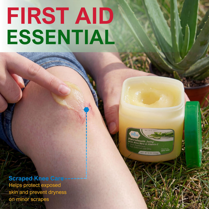 MED PRIDE Petroleum Jelly with Aloe Vera & Vitamin E, Protectant, 8 oz 8 Ounce (Pack of 1)