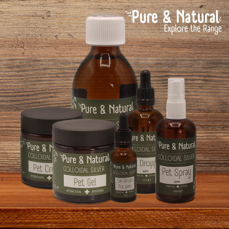 Pure & Natural Colloidal Silver 20PPM - High Strength Natural Antibacterial, Antifungal, Anti Itch for Dogs, Cats, other Animals, 100ml with Dropper