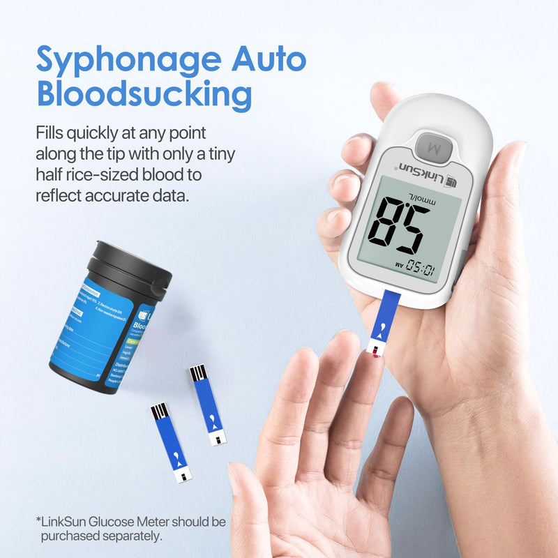 Diabetic Blood Test Strips*300, Used for G-425-1,G-425-2V, G-425-3, G-427B Blood Glucose Monitor Only, 0.7μl Blood Sample, Accurate Measurement, Results in 5 Seconds, 6 Bottles of 50 Pieces Each - BeesActive Australia