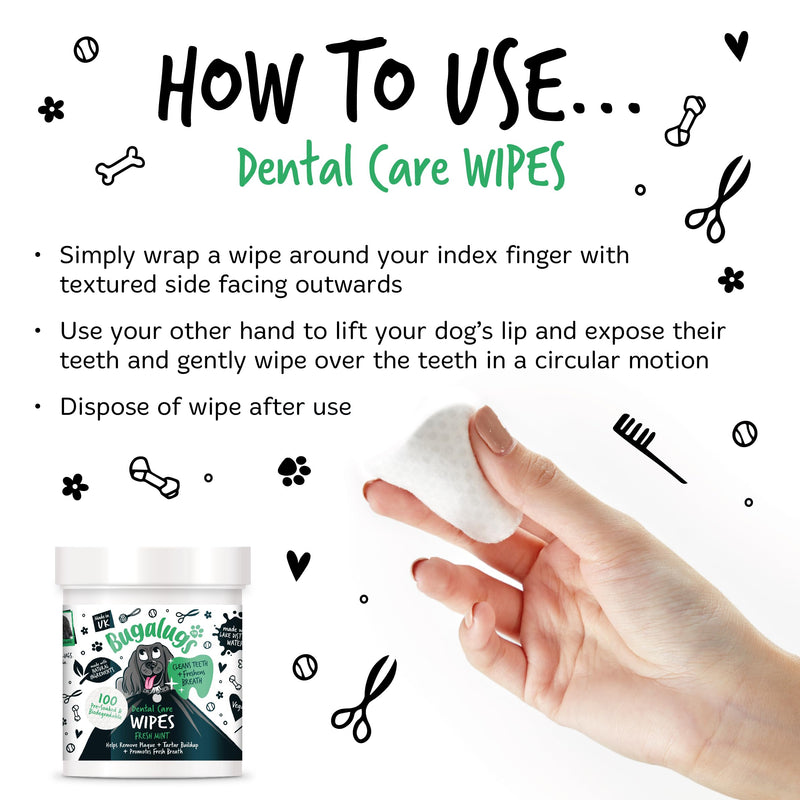 Bugalugs Breath Freshener - Plaque & Tartar Remover Wipes (No Toothbrush/Toothpaste Needed, 100 Wipes) 1 count (Pack of 100)