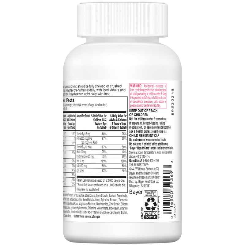 Flintstones Vitamins Chewable Kids Multivitamin with + Extra Iron for Toddler & Kid with Vitamin C, D, Vitamin B12, 160 Count (Packaging Will Vary) 160 Count (Pack of 1)