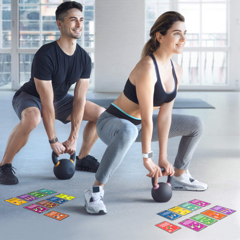 Stack 52 Kettlebell Exercise Cards. Workout Playing Card Game. Video Instructions Included. Learn Kettle Bell Moves and Conditioning Drills. Home Fitness Training Program. (2019 Mega Pack) 2019 Mega Pack