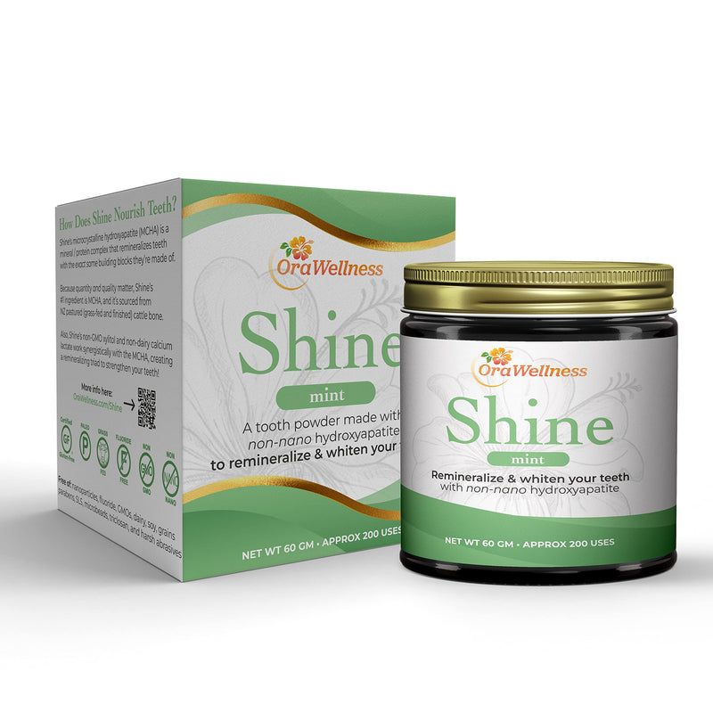 Shine Remineralizing Tooth Powder with Hydroxyapatite, Natural Teeth Whitening Powder, Tooth Stain Remover and Polisher, Fresh Mint - BeesActive Australia