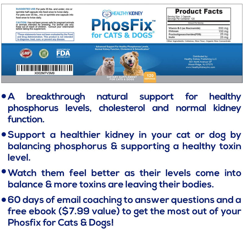 Kidney Restore Cats & Dogs and PhosFix Cats & Dogs 2 Pack Bundle Kidney Cleanse & Support Normal Kidney Function & Phosphorus Binding for Pets - BeesActive Australia