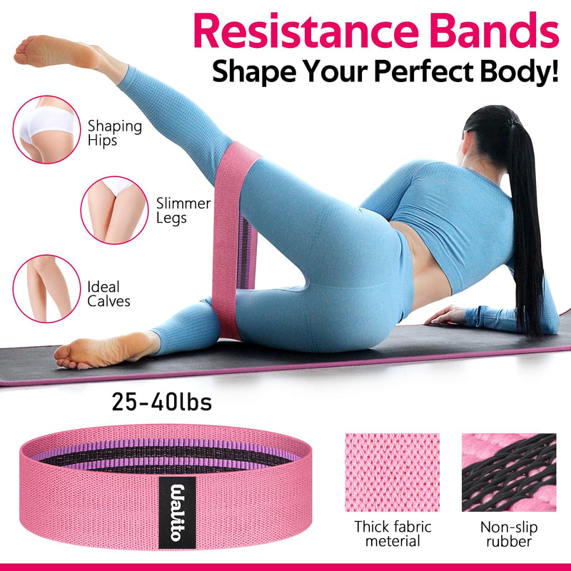 WALITO 8Pcs Barbell Pad Set for Hip Thrust - Squat Pad,Gym Accessories for Women with Bar Bad,Bench Press, with Gym Ankle Straps,Resistance Bands for Working Out,Lifting Strap,Carry Bag 1-Pink - BeesActive Australia