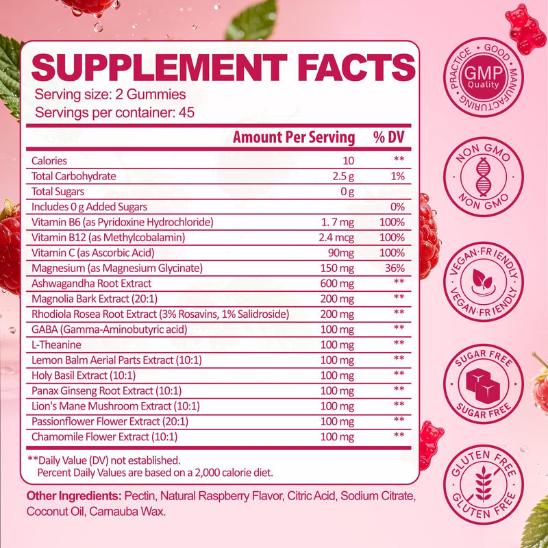 Cortisol Supplements for Women & Men, Sugar Free, 15-in-1 Cortisol Gummies, with Magnesium, Ashwagandha, L-Theanine & Rhodiola, Stress, Mood & Focus Support, Vegan, Cortisol Reducer, 90 Count 90 Count (Pack of 1)