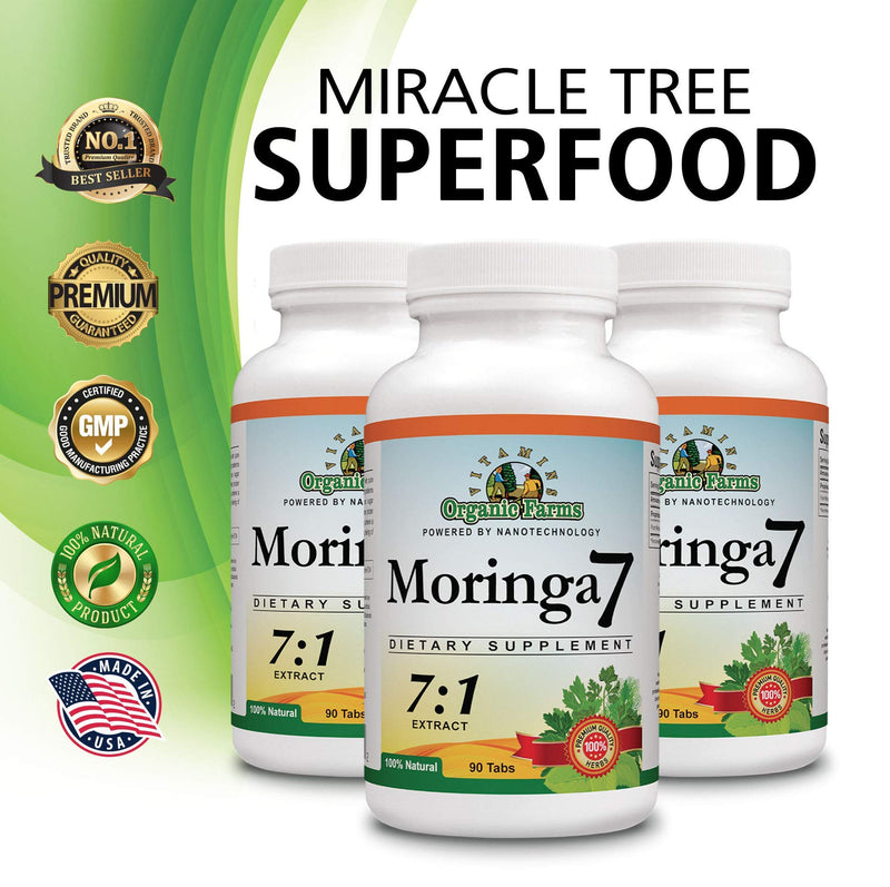 Moringa 7 Super Grass, 100% Natural Dietary Supplement, Rich in Natural nutrients, Highly Concentrated Pure Organic Moringa Oleifera Extract - 1875mg