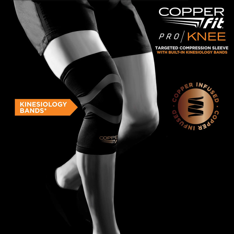 Copper Fit Pro Series Knee Compression Sleeve Black Medium - BeesActive Australia