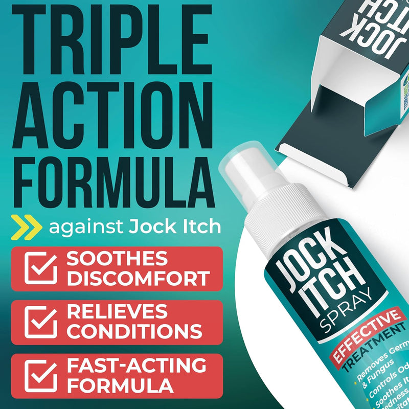 Jock Itch Spray | Antifungal Spray for Jock Itch | Soothes Itchy, Irritated Skin in Groin & Inner Thighs | Targets Ringworm & Intertrigo | Fast Absorption & Deep Penetration Relief - Spray