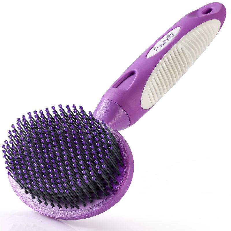 Poodle Pet Slicker Brush + Dog Grooming Rake + Round Bristle Brush Bundle - BeesActive Australia