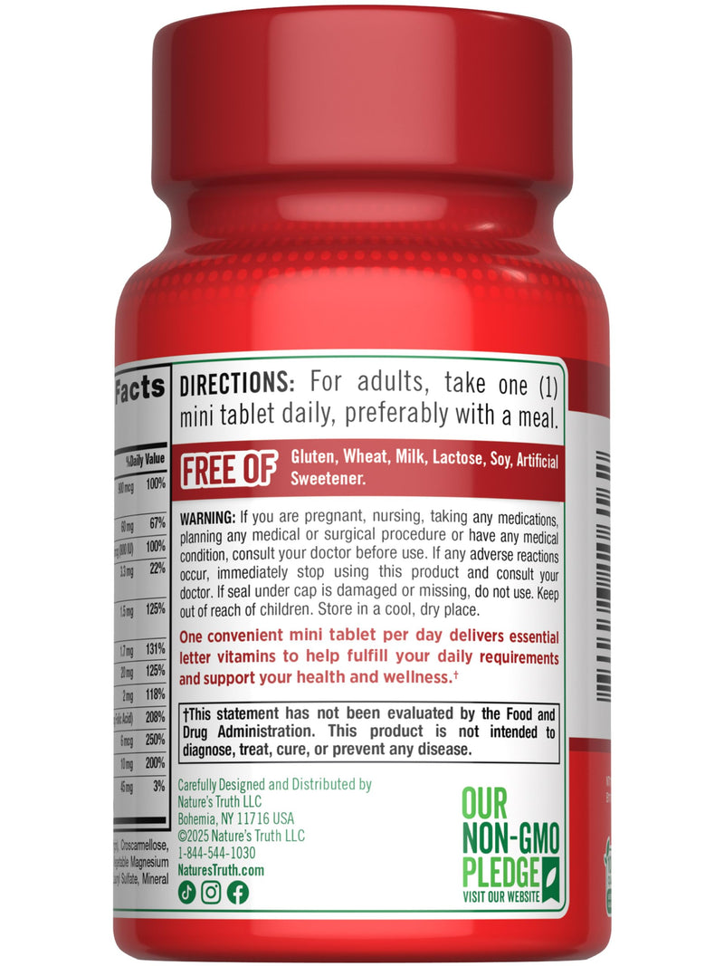 Nature's Truth One Daily Multivitamin | 100 Mini Tablets | for Men and Women | Non-GMO & Gluten Free Supplement
