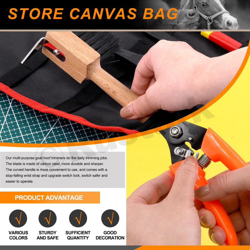5Pcs Professional Farrier Tools Kit with Roll Pack Hoof Trimming Tools Set Includes Hoof Nipper, Hoof Trimming Shears, Hoof Rasp, Hoof Cutter for Horse - BeesActive Australia