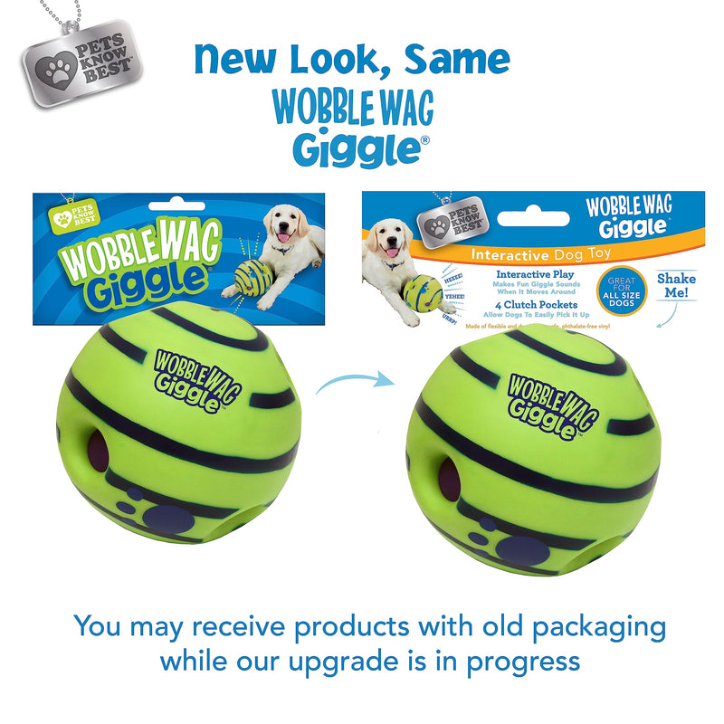 Wobble Wag Giggle Ball, Interactive Dog Toy, Fun Giggle Sounds When Rolled or Shaken, Pets Know Best, As Seen On TV Original - BeesActive Australia