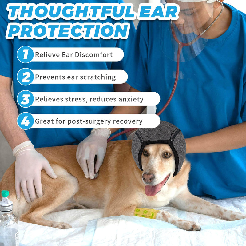 2 Pack Ear Covers for Dogs Adjustable Ear Muffs Noise Protection No Shake Head Wraps Pet Animal Hearing Protections M Size
