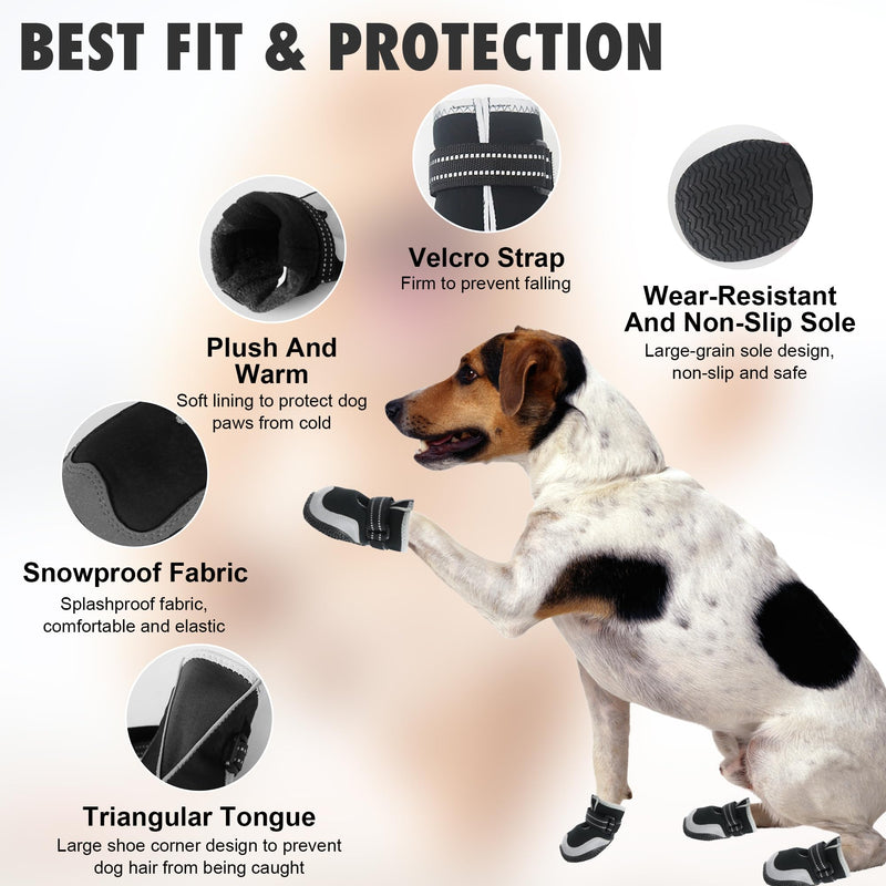 Dog Shoes for Large Small Medium Dogs Warm Non-Slip Protective Dog Boots for Winter Cold Pavement Waterproof Cotton Paw Protector for Snow Rain Outdoor (Blue, #1(2.16"*1.57")(L*W) for 11-26 lbs) BLUE #1(2.16"*1.57")(L*W)for 11-26 lbs - BeesActive Australia