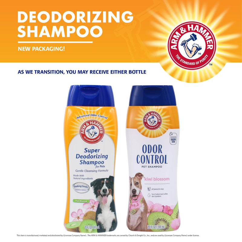 Arm & Hammer Super Deodorizing Shampoo For Dogs - Odor Eliminating Dog Shampoo For Smelly Dogs & Puppies With Arm & Hammer Baking Soda -- Kiwi Blossom Scent, 20 Fl Oz,White 20 Fl Oz (Pack of 1) - BeesActive Australia
